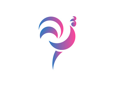 French Rooster animal branding france gradient identity logo minimalist negativespace soccer sports vectors