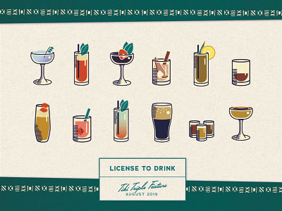 License to Drink - Tiki Triple Feature Menu bar cocktail drink menu tiki