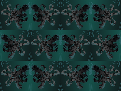 Abstract Kraken abstract print black octopus graphic design kraken print repeat pattern