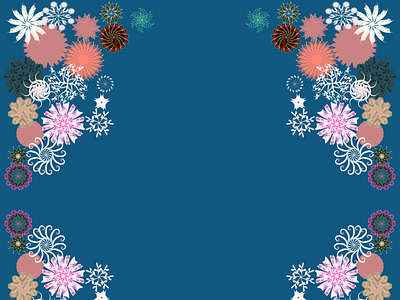 VECTOR FLORAL PRINT - MYKONOS BLUE