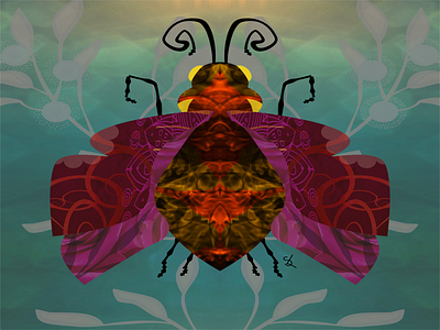 Cicada Symmetry Bug bug art childrensprint insect art symmetry bug