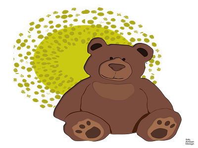 Summertime Bear bear print brown bear print summertime print sun bear print