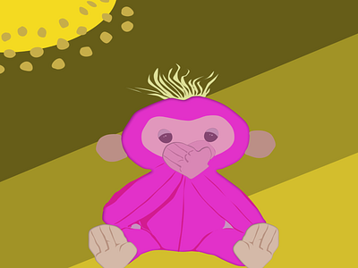 Summertime Monkey Stripe colorful print floral print graphic design monkey print pink monkey print summertime print