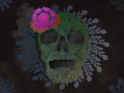 Floral Sugar Skull floral print floral skull print skull print steampunk print sugar skull print