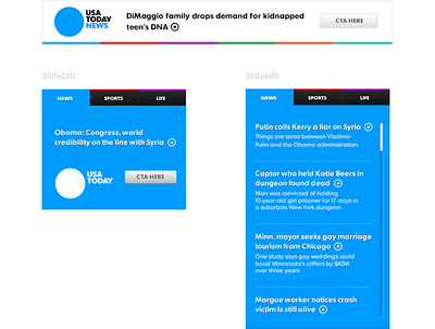 USA TODAY - Ad Banners branding graphic design ui ux