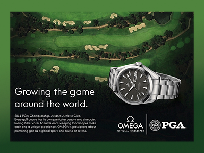 OMEGA | PGA branding graphic design ui ux