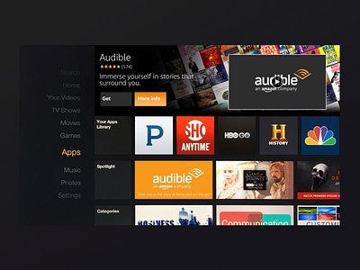 Audible - FireTV App Prototype app branding graphic design ui ux