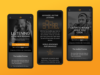 Audible - Mobile Landing Page app branding graphic design ui ux