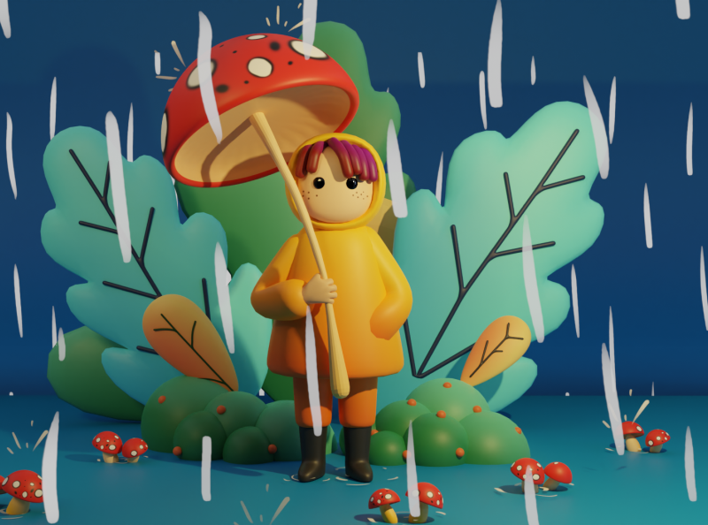 Waiting in the rain by Quang Phạm Xuân on Dribbble