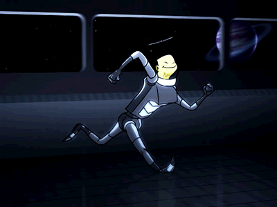 Morning Run animation character animation hand drawn outer space run cycle space suit