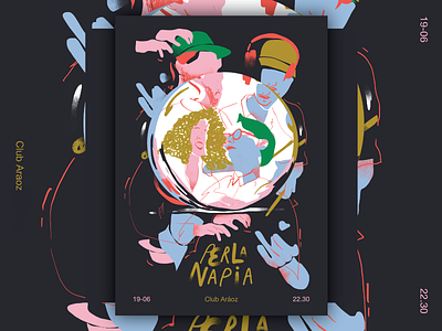 Perla Napia Flyer color digital flyer illustration music pop rock social media sound wacom