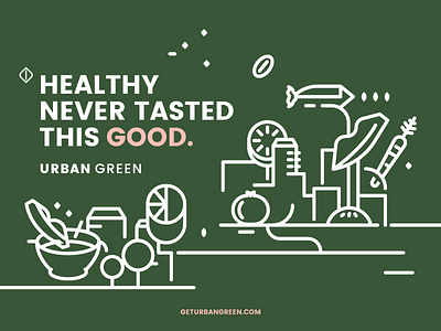Urban green branding branding digital fit food green health illustration information urban website