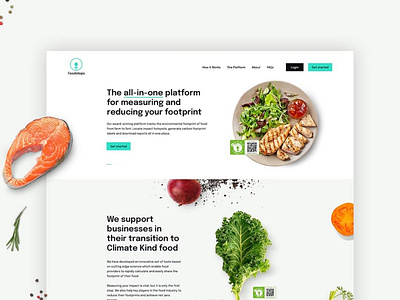 Foodsteps branding design farm farming food fork logo salmon web design website