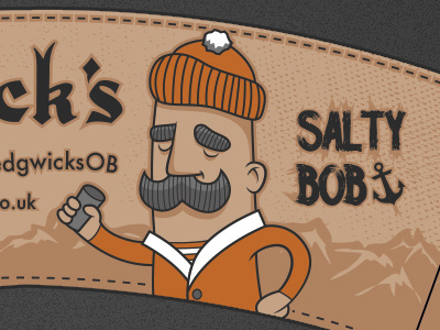 Salty Bob advertising anchor branding brown label orange sailor