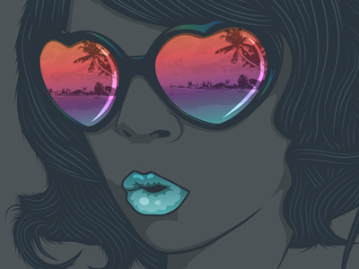 Beachcomber beach girl glasses gradient lips sunglasses