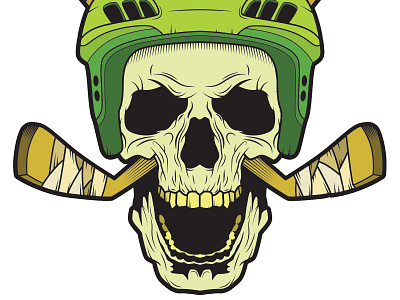 Zombie Colour green ice hockey zombie