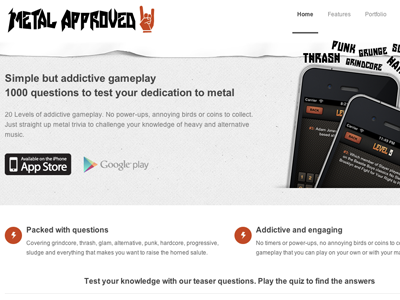 Metal Approved Website app metal music responsive website wip