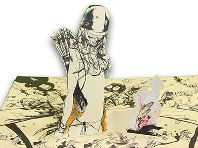 Cupid's Death Pop Up book cut design paper popup