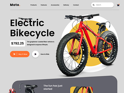 Electric bikecycle website Homepage 3d animation branding graphic design logo motion graphics ui