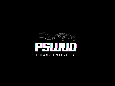 PSWUD Logo Black artificial intelligence artificialintelligence branding clean cyberpunk design futuristic illustration logo minimal robot robotic