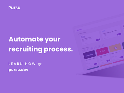Pursu Flyer ad album branding clean desktop illustration interviews job search marketing minimal minimalist purple recruiting