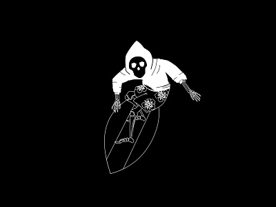 Grem Blackout black clean clean app design graphic design grim reaper grunge line line design minimal reaper skate skeleton skull surf surfboard surfer