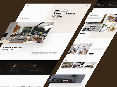 URoom - Modern Interior Store Website Landing Page house interior interior website landing page property ui uiux web web design website website design