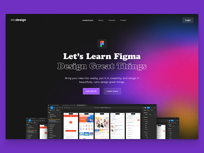 Hero Section using Mesh Gradient - Learn Figma colorfull design figma gradient hero section landing page mesh gradient ui ui design uiux web design web ui website website design