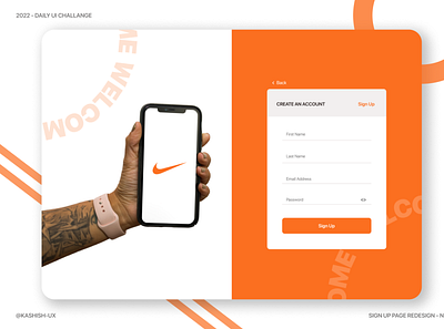 Sign Up Page - Concept Nike nike app nike logo nike sign up nike ui nike ux nike website sign up sign up screen ui designer uichallenge ux designer ux sign up