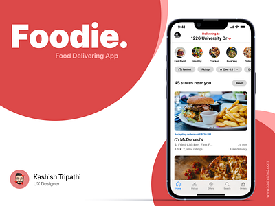 Foodie. Food Delivering App design food app food food app food app case study food app delivery food app ui ux food delivering app food ui food ux