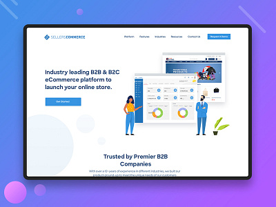 sellerscommerce landing page design sketch app