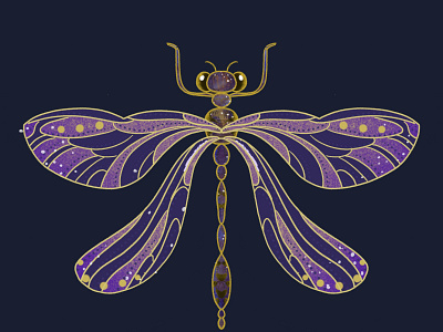 dragonfly graphic design illustration procreate ui