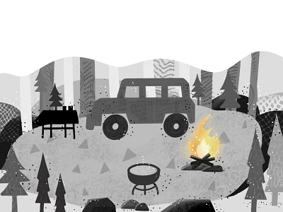 越野露营camping graphic design illustration procreate ui