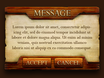Game Message Box message box paper texture ui wood