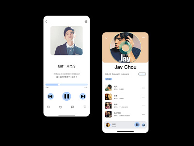 音乐播放器 Music player app design ui ux 周杰伦 界面 音乐 音乐播放器