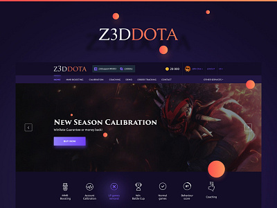 Z3ddota design dota2 game game design interface ui uidesign web design webdesign