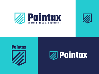 Pointax arrow arrows brand brand identity branding design graphic design graphic design growing growth ideas logo logo design logotype pointing shield shield logo solutions symbol visual identity