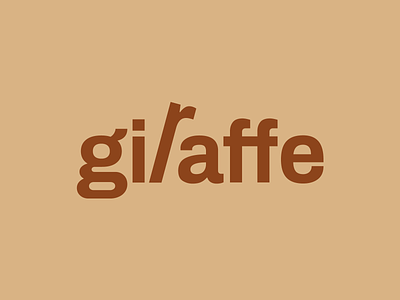Giraffe africa animal brand brand identity giraffe giraffes graphic design lettermark logo logo design logodesign logotype symbol typo giraffe typography visual identity