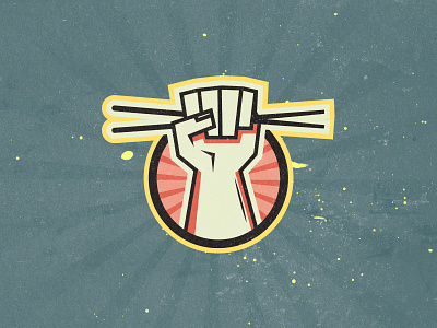 Make Noodles Not War! food illustration logo political propaganda restaurant