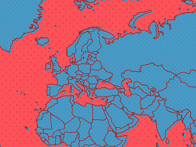 WORLD africa europe halftone handdrawn illustration map poster screenprint vector world