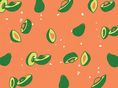 Avocado avocado food green handdrawn health illustrator orange pattern