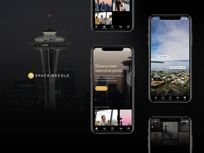 Space needle Experience mobile app app app design application design expirience explore home screen interaction interface ios iphone map mobile mobile app mobile design navigation panorama space needle ui ux