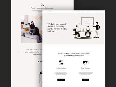 Marketing website for a venture builder agency brand business capital company corporate design illustration interaction investment landing landing page product startup typogaphy ui ux venture web web design
