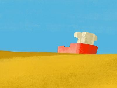 Ships blue desert drawing dry environment illustration land minimal painting ships sky
