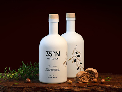 35°N First Edition bottle branding greece greek label design olive oil packaging photography product