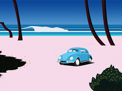 beach city pop illustration