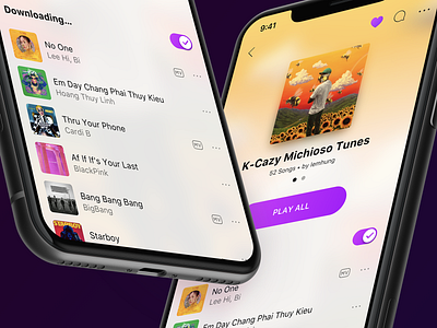 Playlist Music app blur design interaction ios music playlist sketch ui uidesign ux vietnam vietnamdesign