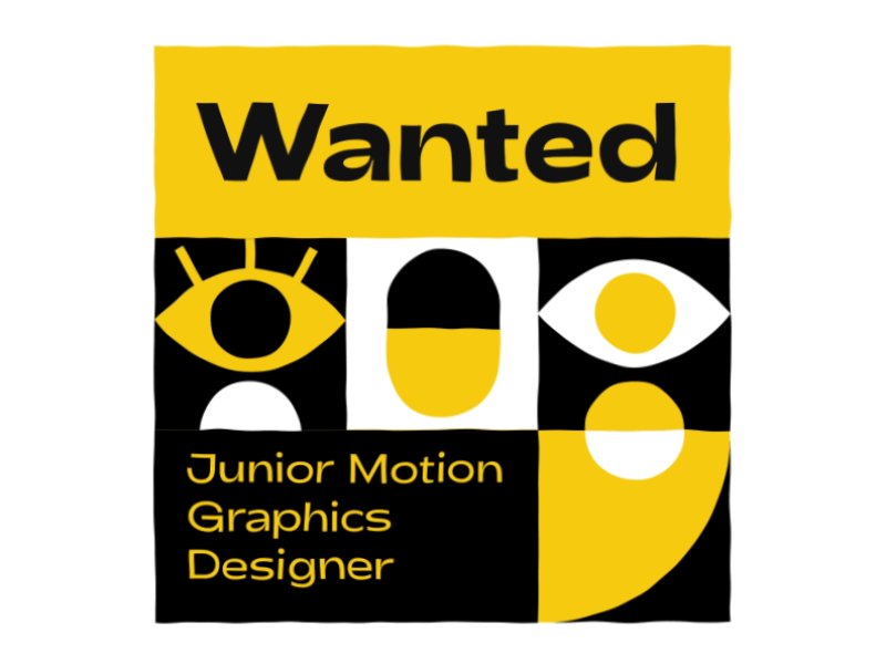 Motion Designer Wanted 👀 after effects animation bulgaria designer hire hiring illustration job junior kinetic kinetic type kinetic typography motion moving poster poster puzzle sliding sofia typography wanted