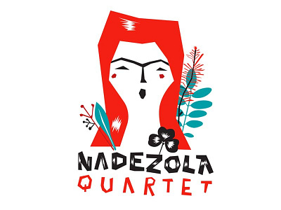 Nedezola Quartet 2d concert design event flat illustration jazz lettering singer type vocal