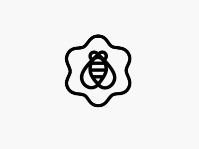 Bee 2d animal bee logo mark symbol